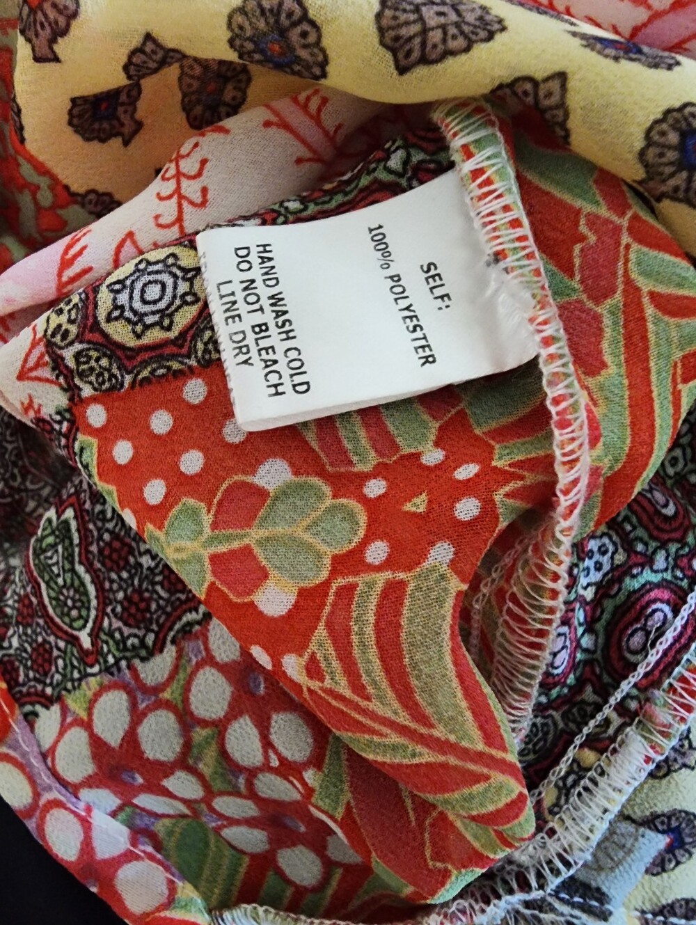 Eesome Patchwork Button Blouse Flowy Bohemian Pink Size L Festival Whimsy - Picture 4 of 8